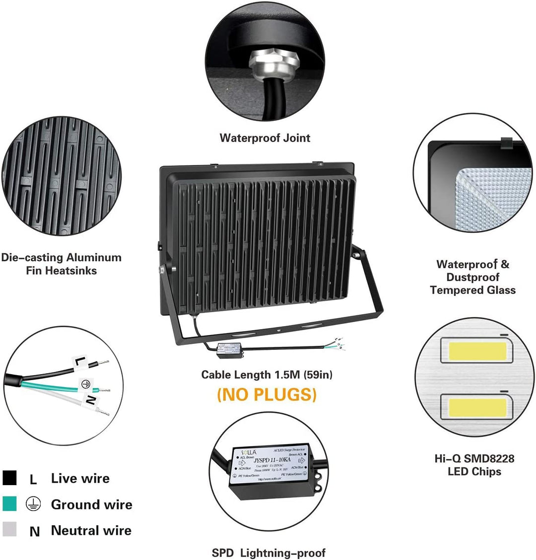led flood light features