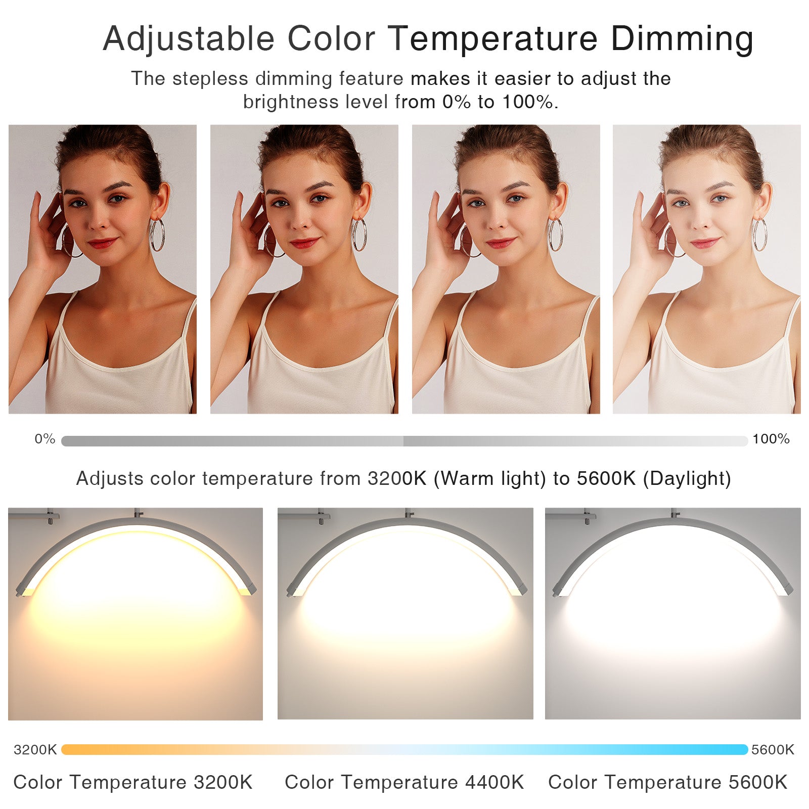 SOLLA Lash Light for Eyelash Extensions, 28 Inch Dimmable LED Lash Lam