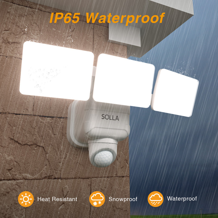 Battery Powered Flood Light, 750LM Dimmable Motion Sensor Security Light