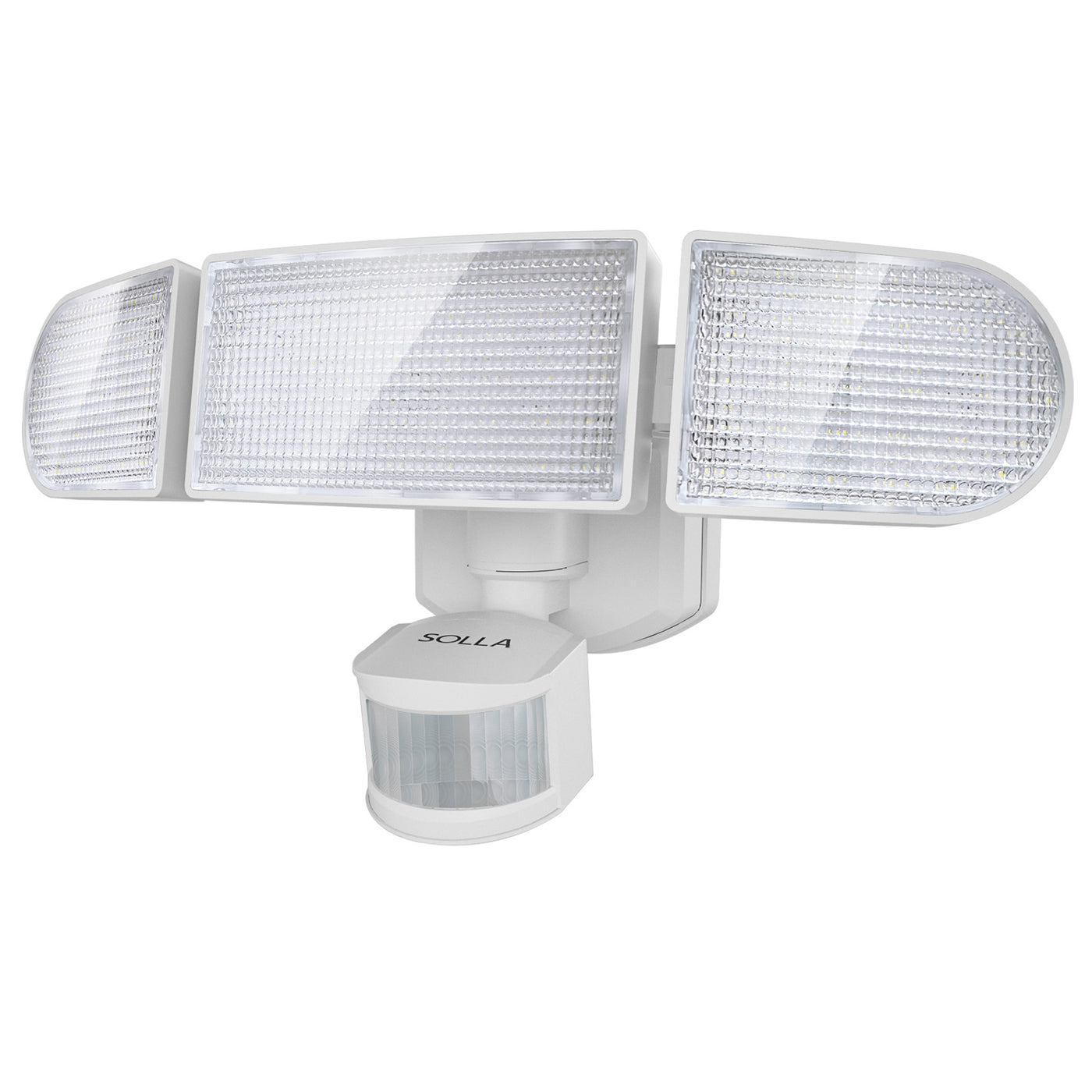 Battery Powered LED Flood Light Outdoor, 1800LM Motion Sensor 3-Head Security Lights, 5000K, IP65 Waterproof,