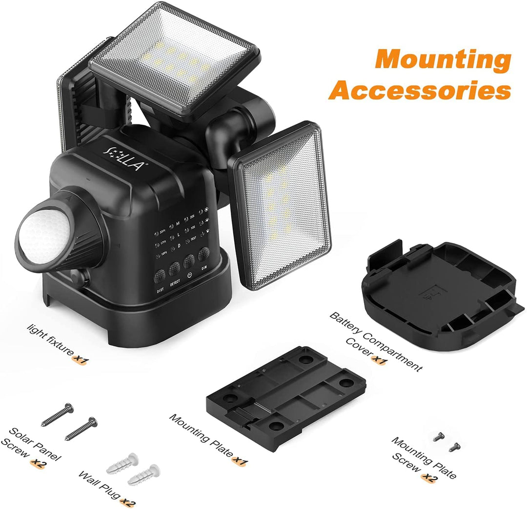 Battery Powered Flood Light, 750LM Dimmable Motion Sensor Security Light