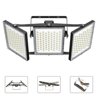 SOLLA 2024 New Upgraded Ultra Bright LED Flood Light Outdoor 100-600W 15000-90000lm Super Bright Security Lights, 5000K Daylight White, IP66 Waterproof Adjustable Exterior Floodlight for Yard, Street, Stadium