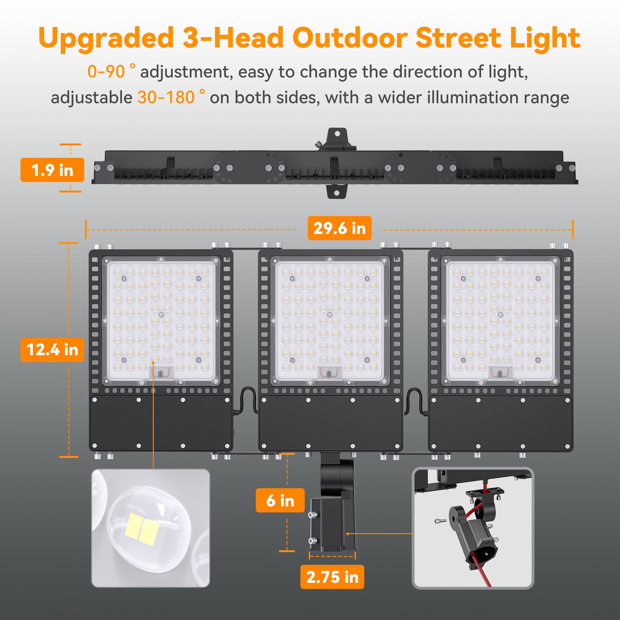 SOLLA 2025 New Upgraded 300W Dusk to Dawn LED Parking Lot Light 45000l