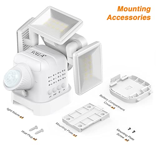 Battery Powered Flood Light, 750LM Dimmable Motion Sensor Security Light