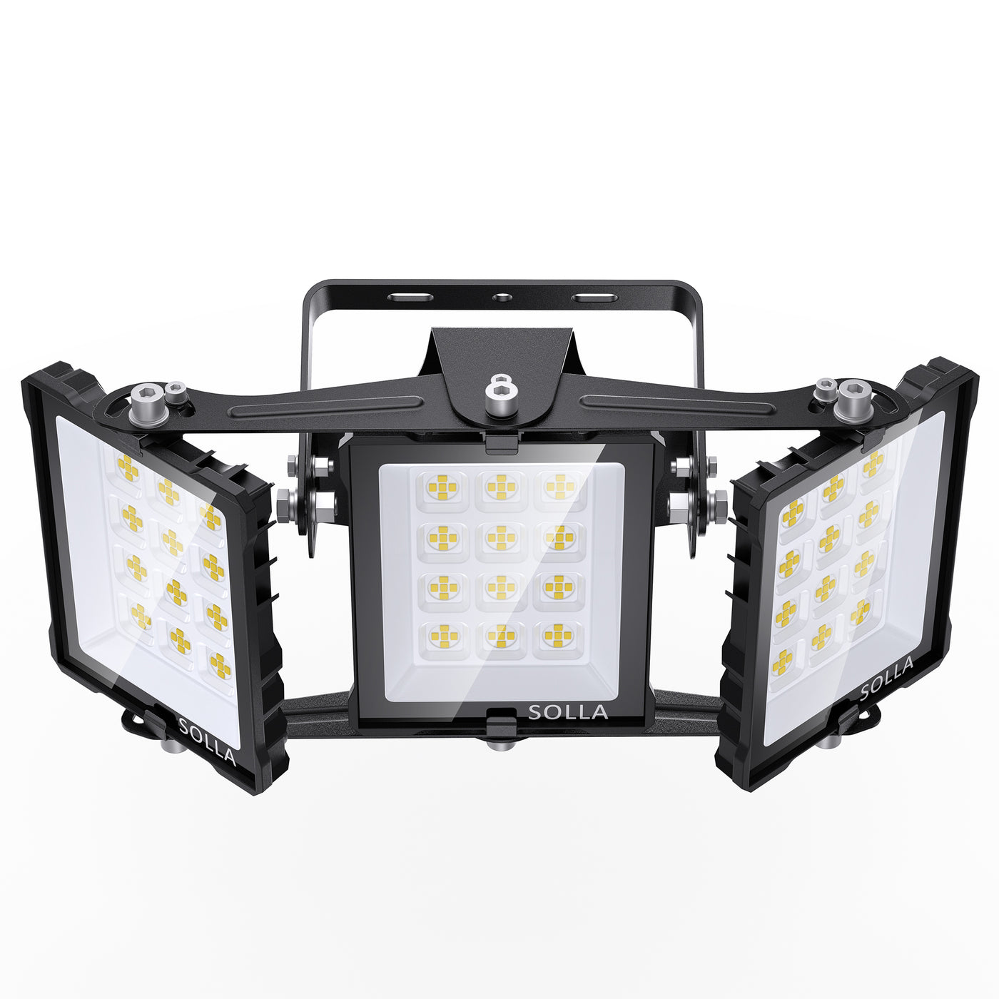 SOLLA 150W-900W 2025 Plus New Upgraded LED Outdoor Flood Light, 15000LM 6000K Daylight White IP66 Waterproof, Stadium Lights, 3 Heads Adjustable Outdoor Floodlight Security Lights for Yards, Patios, Street