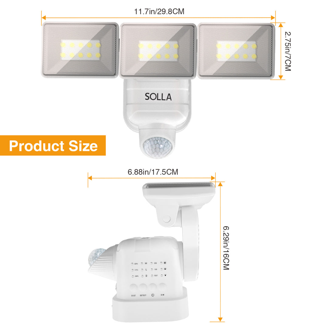 Battery Powered Flood Light, 750LM Dimmable Motion Sensor Security Light