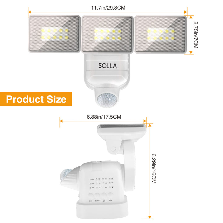 Battery Powered Flood Light, 750LM Dimmable Motion Sensor Security Light