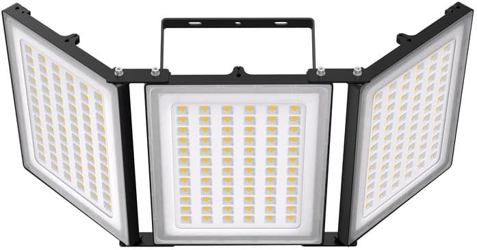 900W LED Outdoor Flood Light, 90000LM Super Bright Stadium Light, 6000K Daylight White, IP66 Waterproof 3 Heads Adjustable Outdoor Floodlights for Backyard, Parking Lot, Court, Field