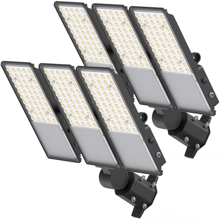 2026 New Upgraded LED Parking Lot Light with Photocell 200W 300W, 150LM/W, 5000K, ETL, IP66 Waterproof Adjustable 3-Head Commercial Lighting Outdoor, Pole Mount, Flood Lights for Roadways, Driveways