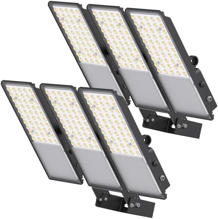 2026 New Upgraded LED Parking Lot Light with Photocell 200W 300W, 150LM/W, 5000K, ETL, IP66 Waterproof Adjustable 3-Head Commercial Lighting Outdoor, Bracket Mount, Flood Lights for Roadways, Driveways