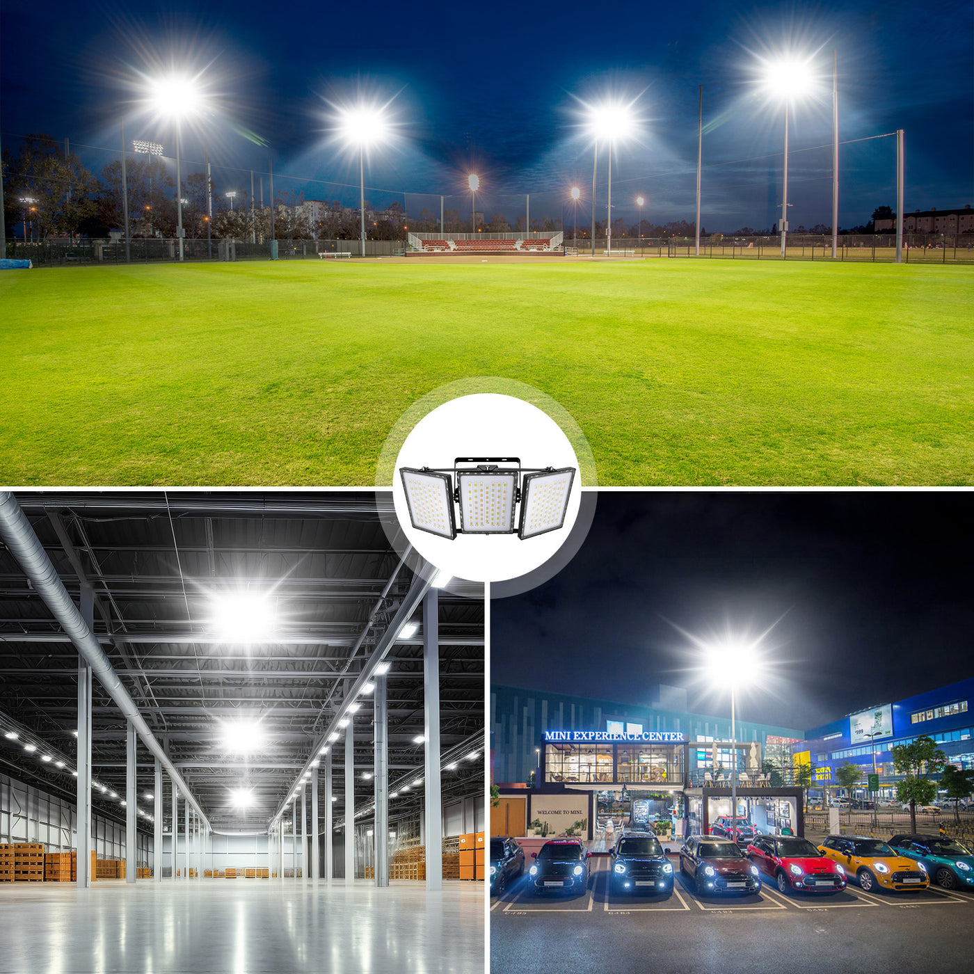 Smart LED Flood Light Outdoor 600W, 60000LM  APP Control Tunable White 3000K-6000K, Timer Dusk to Dawn Super Bright Area Lights, IP66 Waterproof