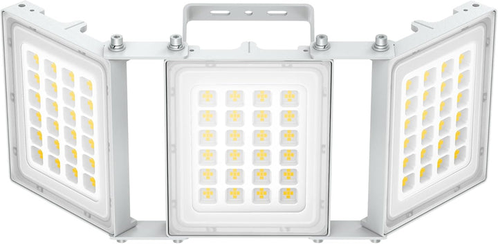 300W LED Outdoor Flood Light, 30000LM Super Bright Stadium Light, 6000K Daylight White, IP66 Waterproof 3 Heads Adjustable Outdoor Floodlights for Backyard, Court, Garden