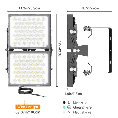 SOLLA 2024 New Upgraded Ultra Bright LED Flood Light Outdoor 100-600W 15000-90000lm Super Bright Security Lights, 5000K Daylight White, IP66 Waterproof Adjustable Exterior Floodlight for Yard, Street, Stadium