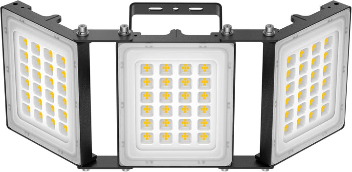 300W LED Outdoor Flood Light, 30000LM Super Bright Stadium Light, 6000K Daylight White, IP66 Waterproof 3 Heads Adjustable Outdoor Floodlights for Backyard, Court, Garden