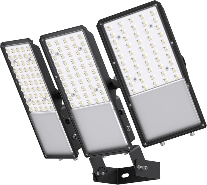 2026 New Upgraded LED Parking Lot Light with Photocell 200W 300W, 150LM/W, 5000K, ETL, IP66 Waterproof Adjustable 3-Head Commercial Lighting Outdoor, Bracket Mount, Flood Lights for Roadways, Driveways