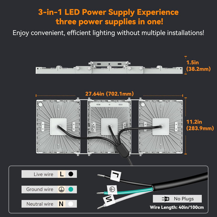 600W LED Outdoor Flood Light, 60000LM Super Bright Stadium Light, 6000K Daylight White, IP66 Waterproof 3 Heads Adjustable Outdoor Floodlights for Backyard, Parking Lot, Stadium, Field