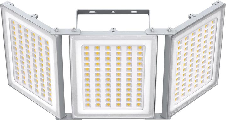 900W LED Outdoor Flood Light, 90000LM Super Bright Stadium Light, 6000K Daylight White, IP66 Waterproof 3 Heads Adjustable Outdoor Floodlights for Backyard, Parking Lot, Court, Field