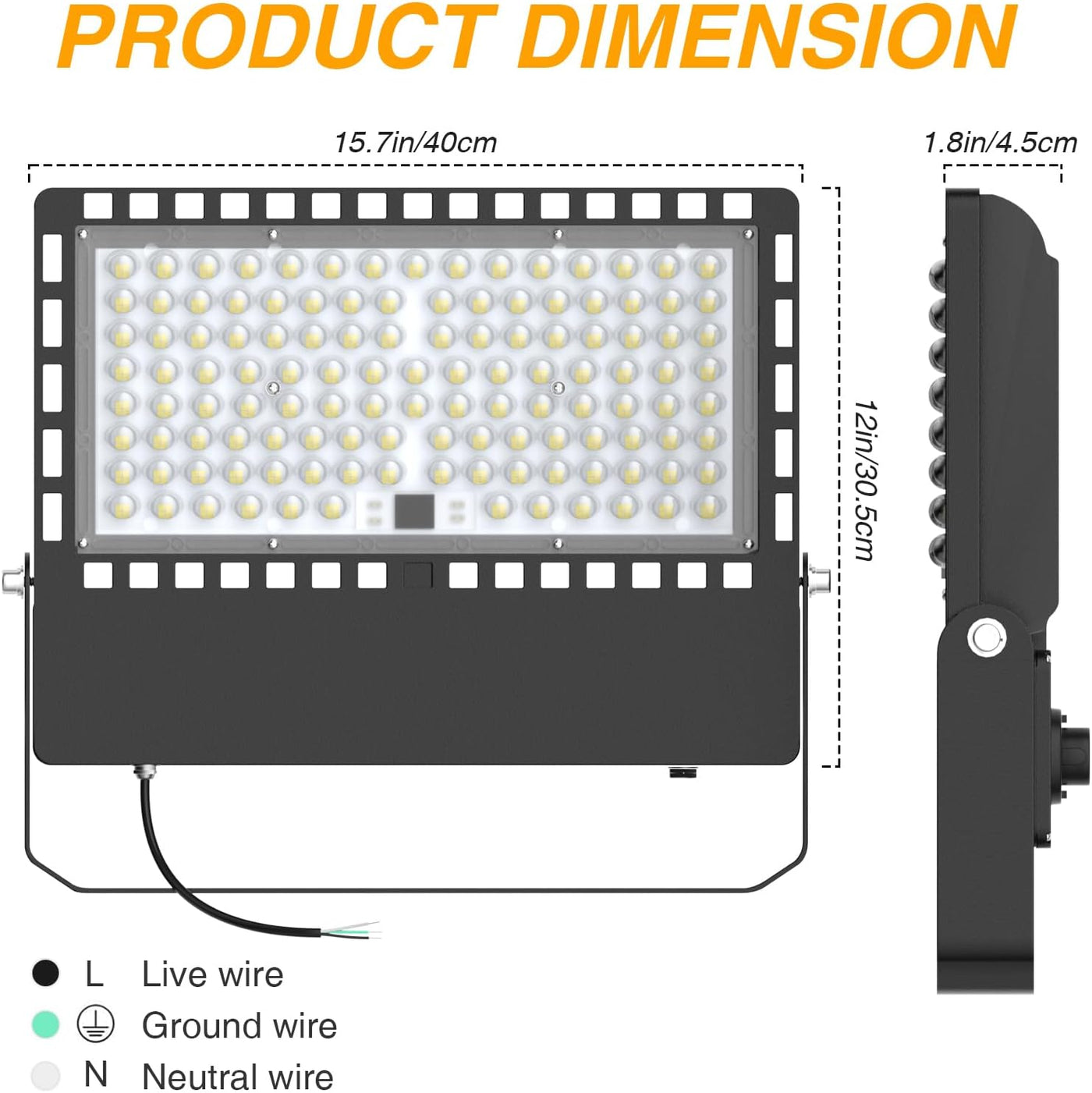 LED Flood Light Dusk to Dawn Outdoor, 240W-400W Super Bright Stadium Lights with Photocell, 120-277V, 5000K Daylight, IP67 Waterproof Commercial Arena Lights for Sports Fields, Court, Parking Lot