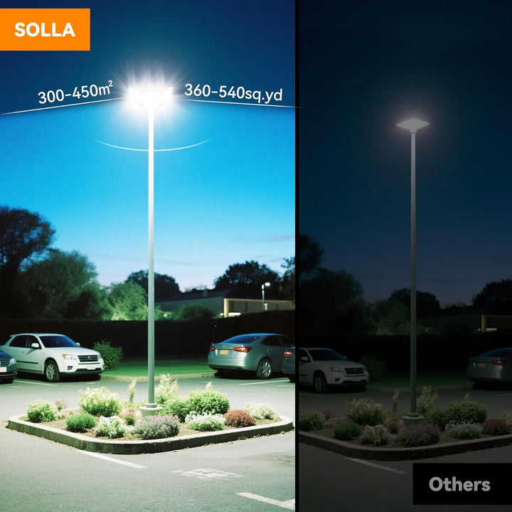 480W LED Outdoor Flood Light, 48000LM Super Bright Stadium Light, 6000K Daylight White, IP66 Waterproof 3 Heads Adjustable Outdoor Floodlights for Patios, Street, Parking Lots