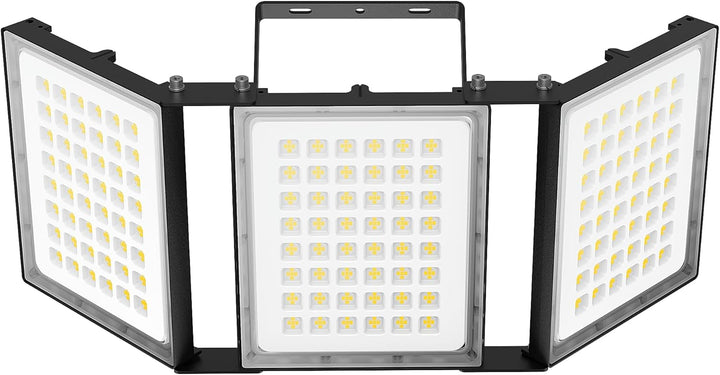 480W LED Outdoor Flood Light, 48000LM Super Bright Stadium Light, 6000K Daylight White, IP66 Waterproof 3 Heads Adjustable Outdoor Floodlights for Patios, Street, Parking Lots