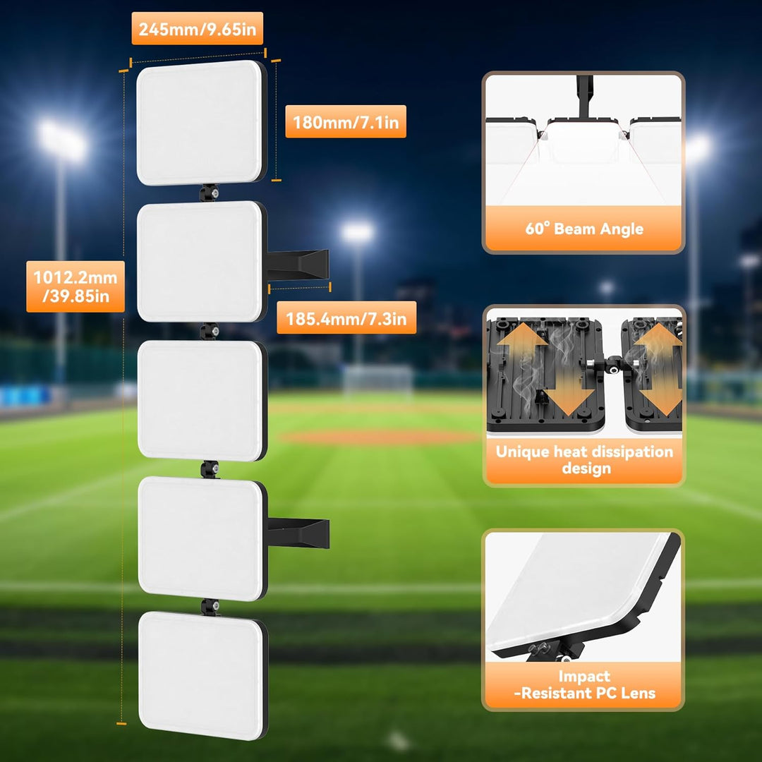 SOLLA 2026 Plus New Upgraded LED Flood Light Outdoor 100W-500W, 10000LM-50000LM 6000K Daylight White Stadium Lights, IP65 Waterproof, Adjustable Outdoor Floodlight for Yards,Driveway, Garage,Barn