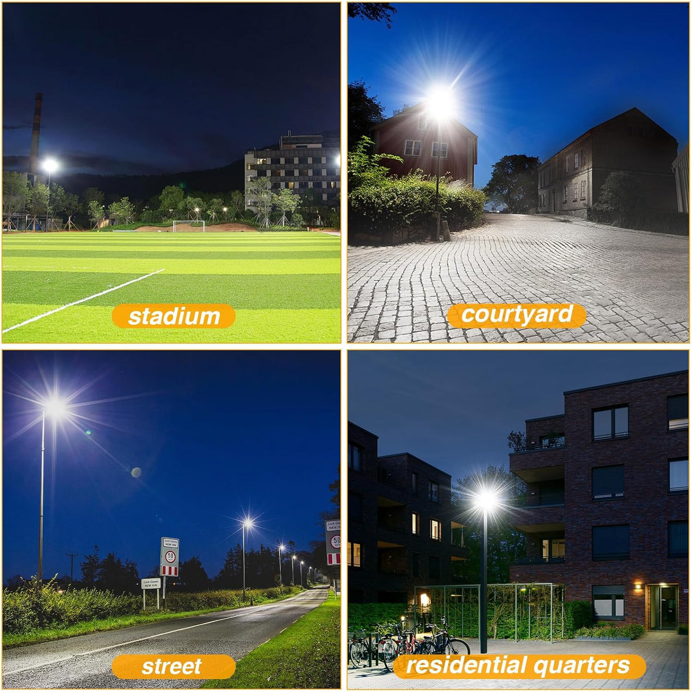 LED Flood Light Dusk to Dawn Outdoor, 240W-400W Super Bright Stadium Lights with Photocell, 120-277V, 5000K Daylight, IP67 Waterproof Commercial Arena Lights for Sports Fields, Court, Parking Lot