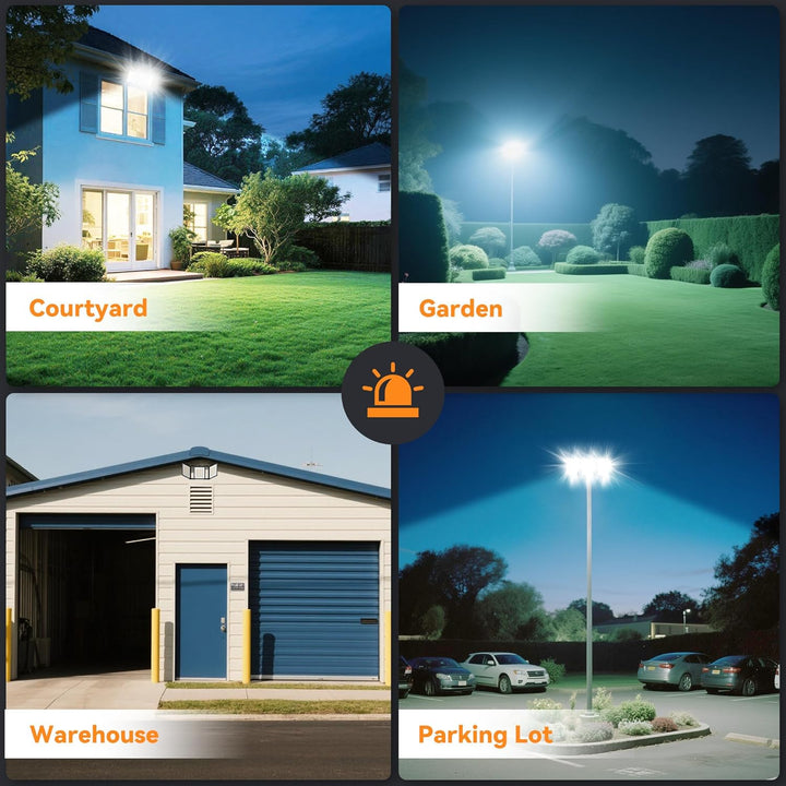 480W 2 PACK LED Outdoor Flood Light, 48000LM Super Bright Stadium Light, 6000K Daylight White, IP66 Waterproof 3 Heads Adjustable Outdoor Floodlights for Patios, Street, Parking Lots