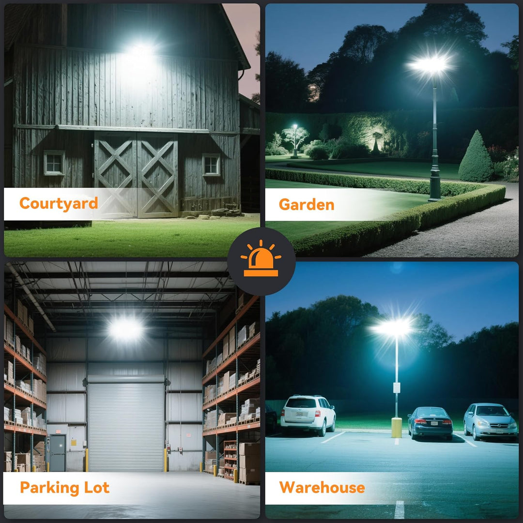600W LED Outdoor Flood Light, 60000LM Super Bright Stadium Light, 6000K Daylight White, IP66 Waterproof 3 Heads Adjustable Outdoor Floodlights for Backyard, Parking Lot, Stadium, Field