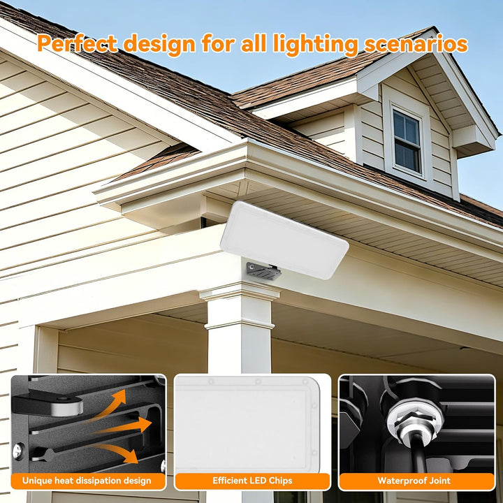 LED Flood Lights Outdoor 100W-500W, 2026 Lite New Upgraded Security Light, 10000LM-50000LM Super Bright Stadium Lights, 6000K Daylight White, IP65 Waterproof, Adjustable Exterior Floodlight for House Yard Garage