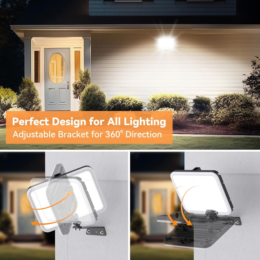 SOLLA 2026 Plus New Upgraded LED Flood Light Outdoor 100W-500W, 10000LM-50000LM 6000K Daylight White Stadium Lights, IP65 Waterproof, Adjustable Outdoor Floodlight for Yards,Driveway, Garage,Barn