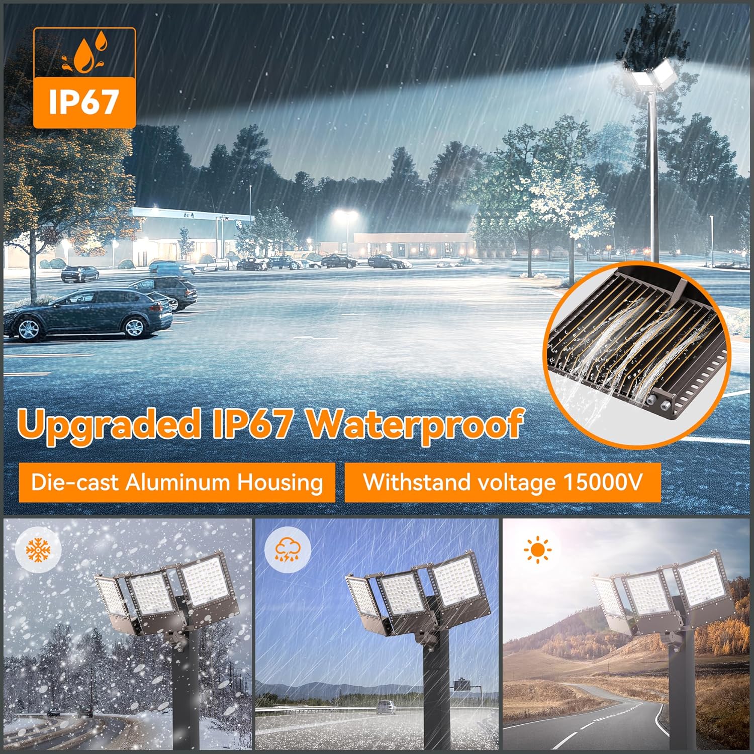 SOLLA 2025 New Upgraded 450W Dusk to Dawn LED Parking Lot