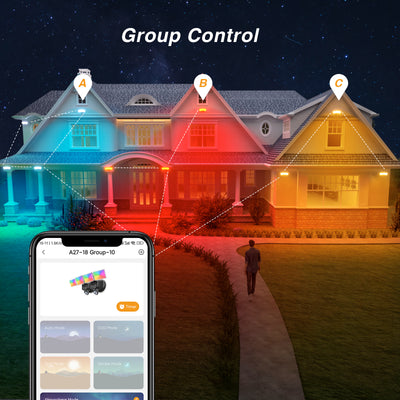 RGBW Smart LED Security Lights, APP-Controlled