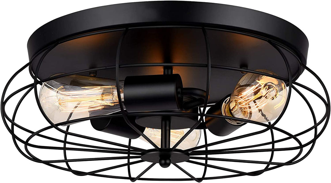 Semi Flush Mount Ceiling Light, CHICLUX 16-Inch 3-Lights Vintage Ceiling Lighting Fixture