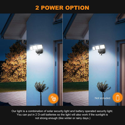 black Hybrid motion sensor security light