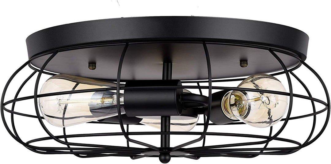 Semi Flush Mount Ceiling Light, CHICLUX 16-Inch 3-Lights Vintage Ceiling Lighting Fixture