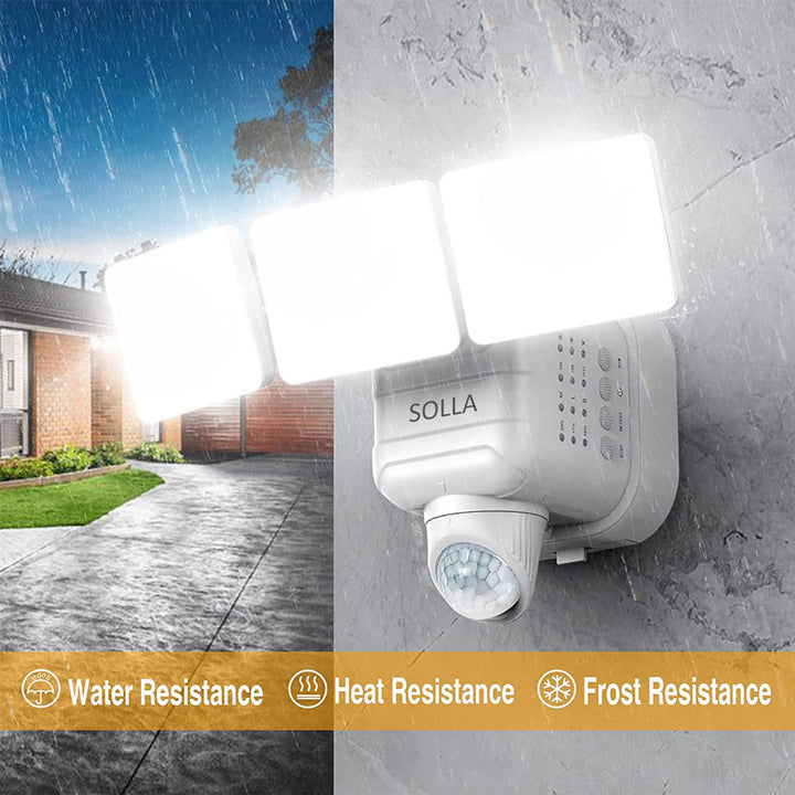 Battery Powered Flood Light, 750LM Dimmable Motion Sensor Security Light