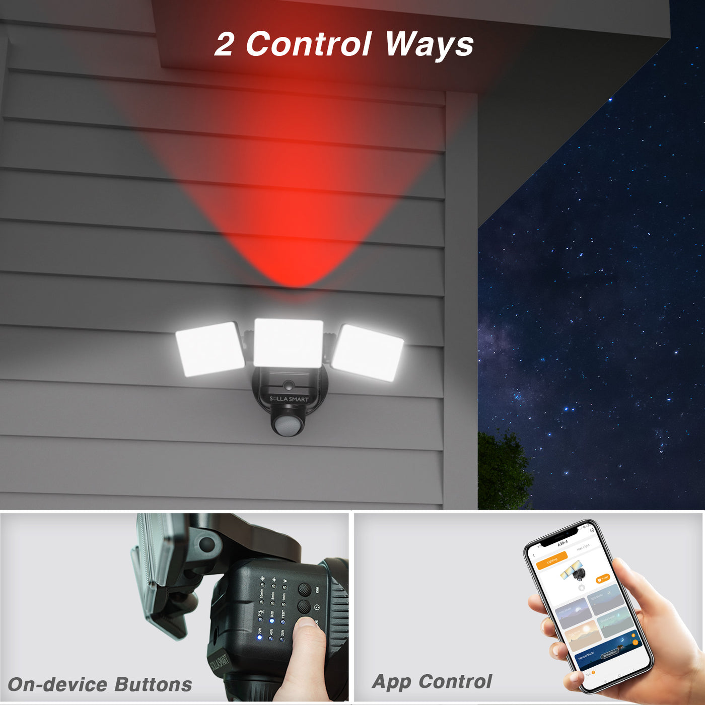 Smart LED Security Light with Wall Sconce, App Controlled